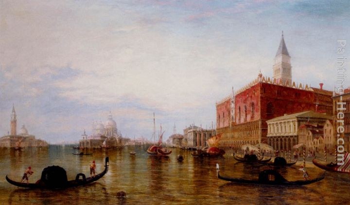 Edward Pritchett Gondolas On The Grand Canal In Front Of The Doge's Palace, Venice